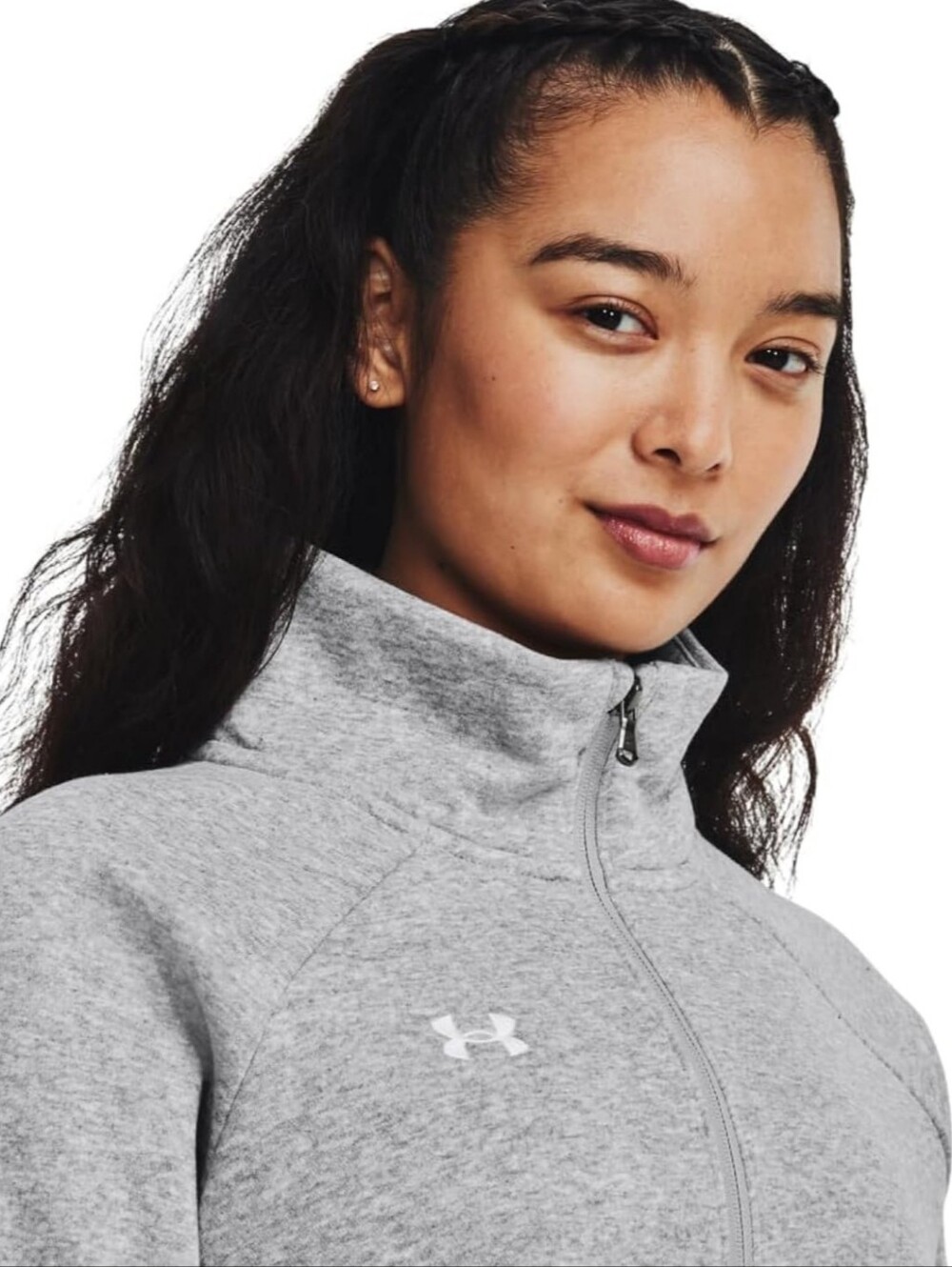 Under Armour Women's Rival Fleece Half Zip Top Gray Light Heather Sz M EUC $55 - Picture 4 of 16